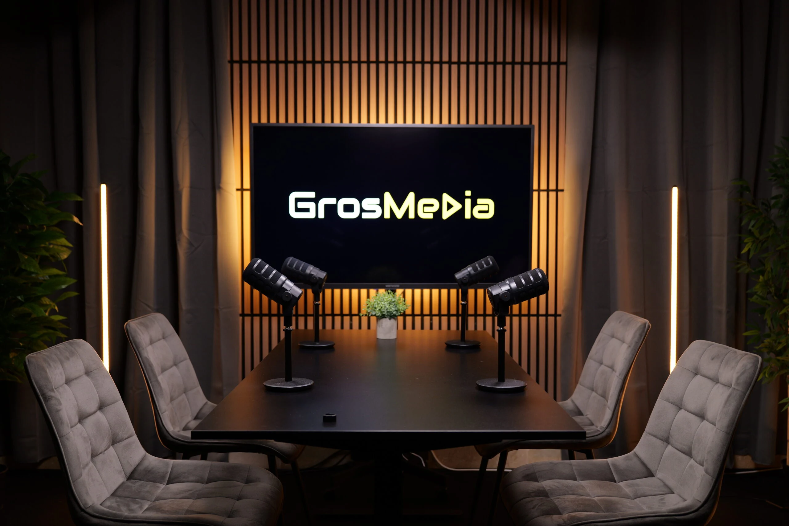 Set Mesa Rectangular GrosMedia para entrevistas grupales